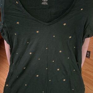 PINK Victoria's Secret Dark Green Star Tee